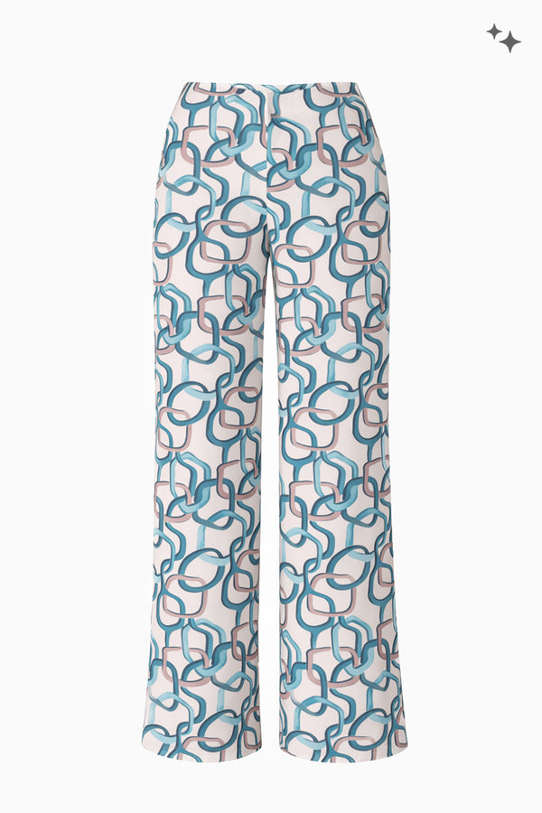 Weite Hose aus bedruckter Seide