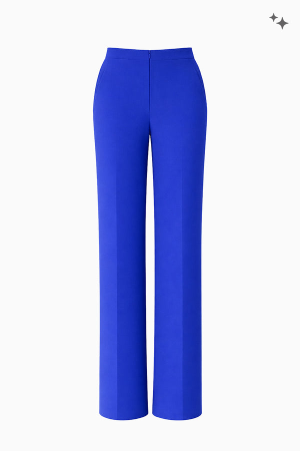 Gerade Hose aus Wollcrêpe