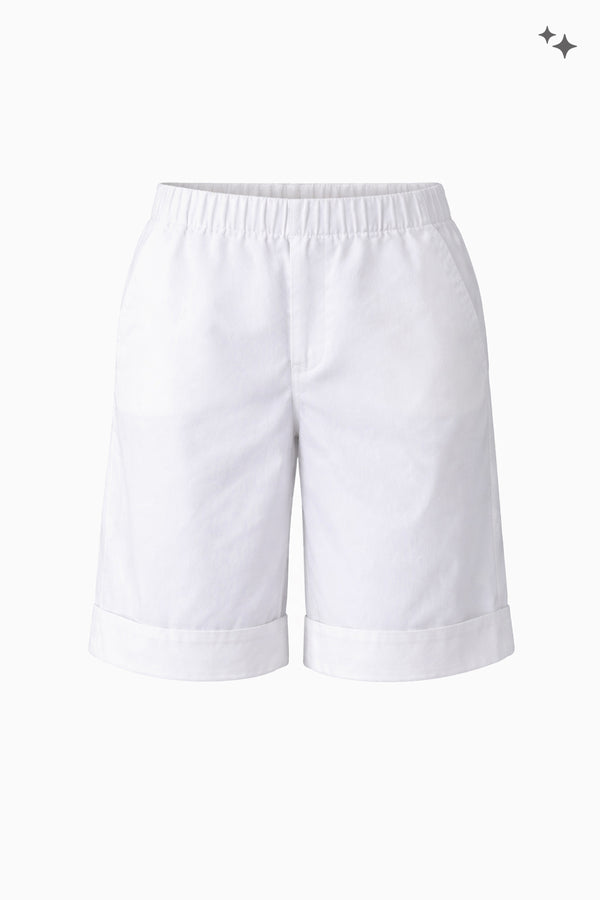Kurze Short aus Baumwoll-Popeline