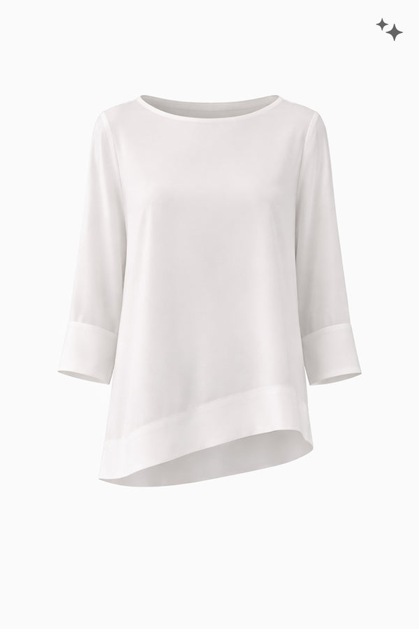 Asymmetric crêpe top