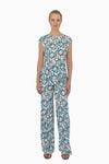 Lightweight top in printed silk