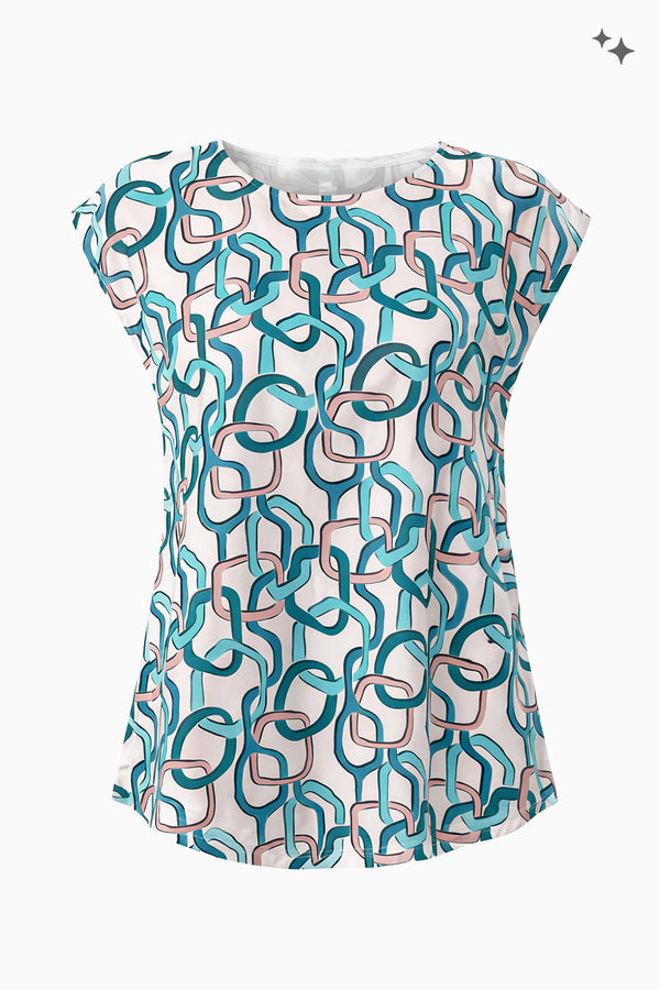 Lightweight top in printed silk