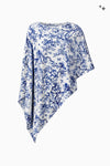 Multi-top in blue and white nature print twill stretch
