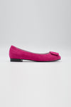 Ballerina aus Leder in Fuchsia