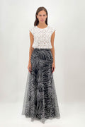 Long tulle lace skirt
