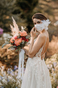 Wedding mask in taft