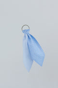 Cotton key ring in white-blue