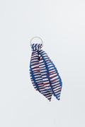 Silk key ring in blue-white-red
