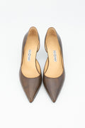Brown leather pumps