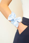Cotton scarf in white-blue