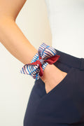 Silk Twilly in blue-red