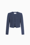 Short straight crepe jacket