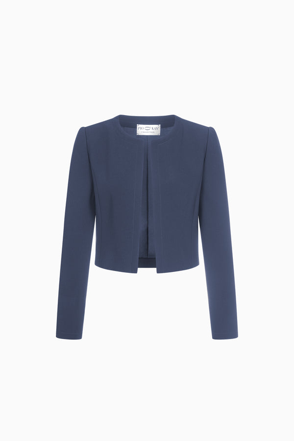 Short straight crepe jacket
