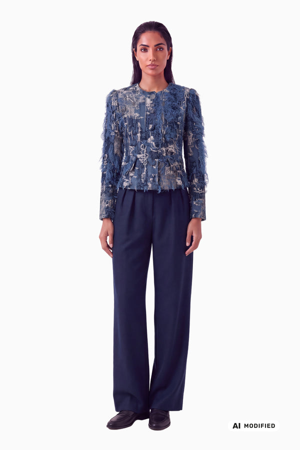 Tailored jacket in fancy denim