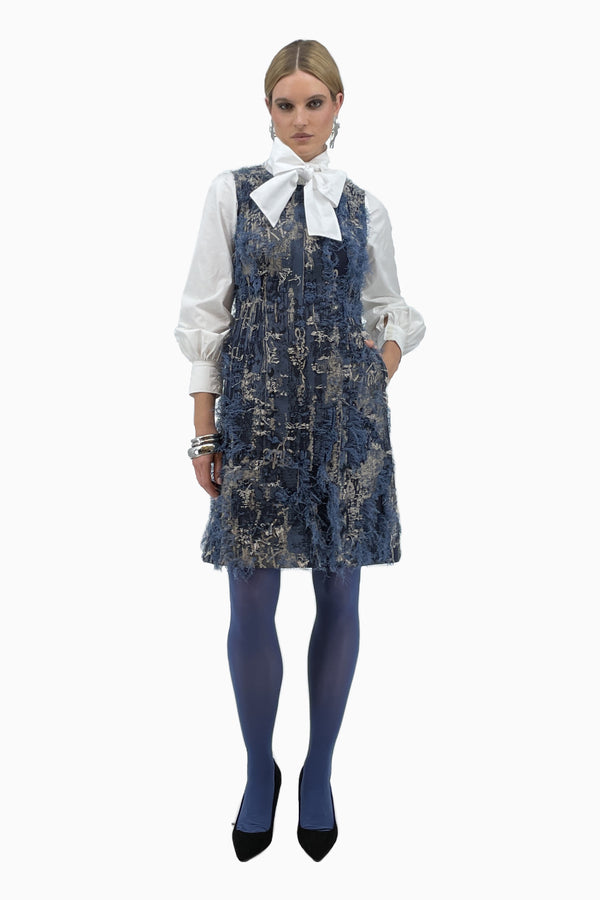 Ausgestelltes Kleid mit Eingrifftaschen aus Fancy Jeans