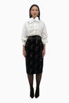 Long lace pencil skirt