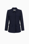 Hüftlange Jacke aus Wollcrêpe
