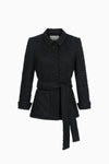 Taillierte Jacke mit Bindegürtel aus Fancy Tweed