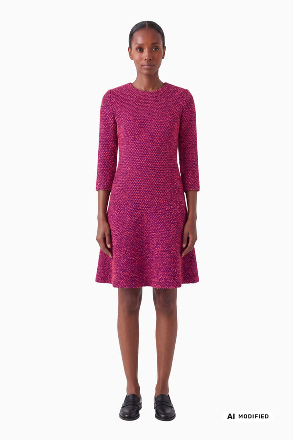 Glockiges Kleid aus Tweed