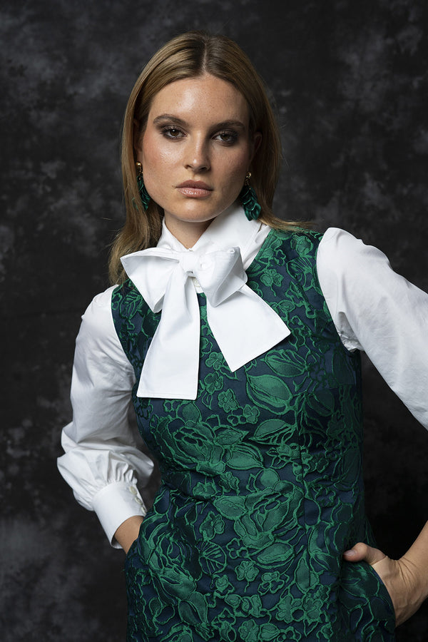 Bluse mit Schleifendetail aus Baumwoll-Popeline