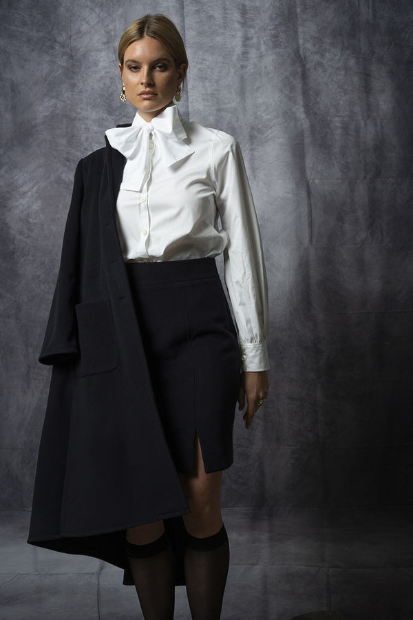 Bluse mit Schleifendetail aus Baumwoll-Popeline
