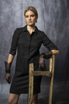 Kleid mit Knopfleiste aus Gabardine
