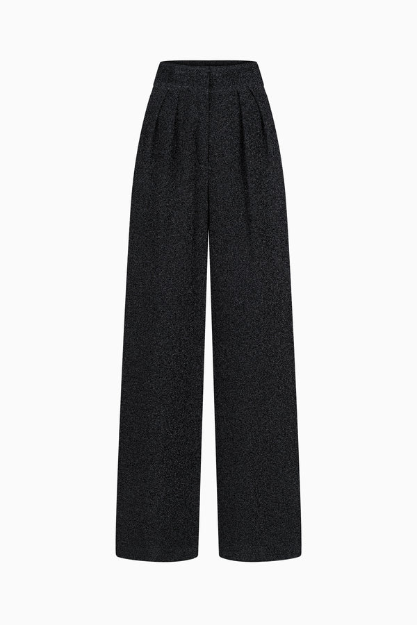Weite Bundfaltenhose aus Fancy Jersey