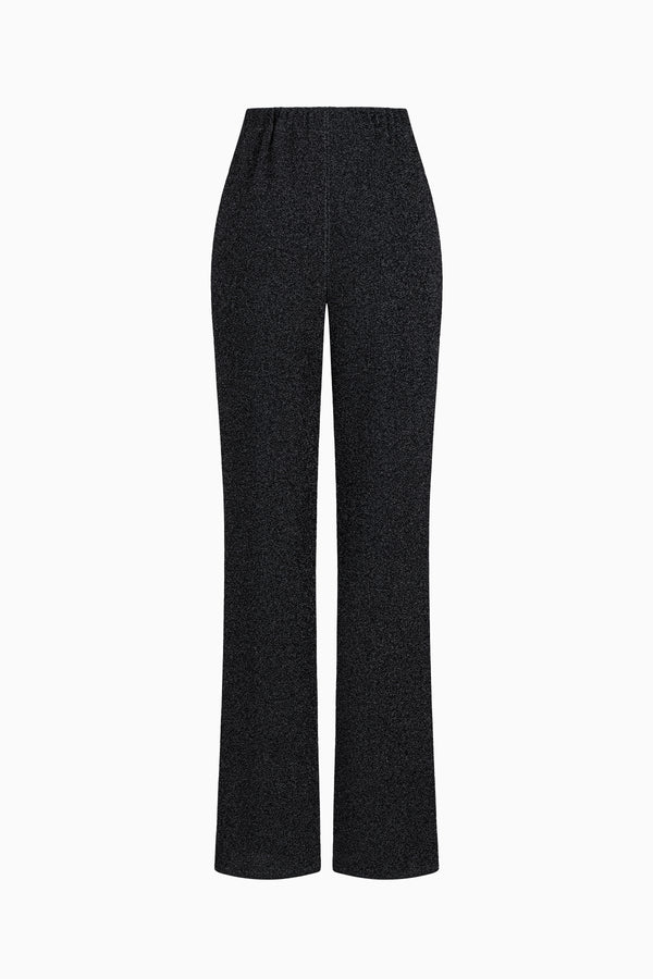 Straight-leg trousers in fancy jersey with elasticated waistband