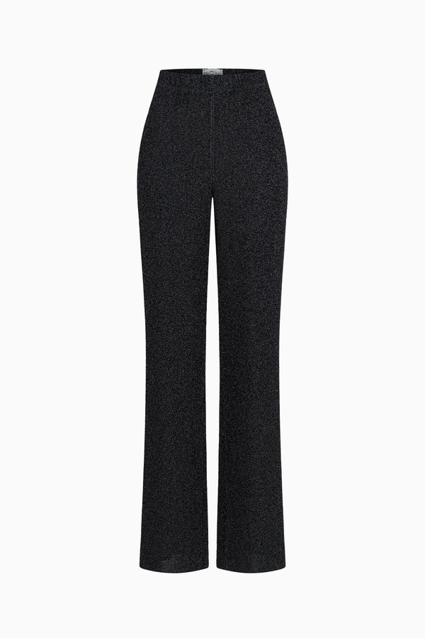 Straight-leg trousers in fancy jersey with elasticated waistband