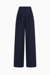 Weite Bundfaltenhose aus Wollcrêpe