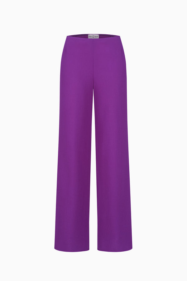 Wide-leg wool-crêpe trousers