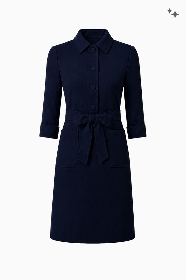 Kleid mit Knopfleiste aus Gabardine