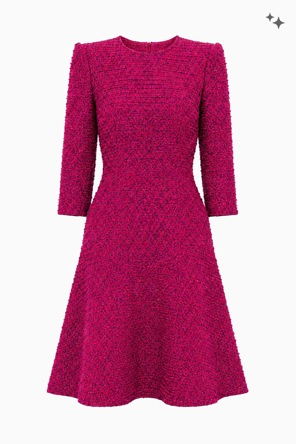 Glockiges Kleid aus Tweed