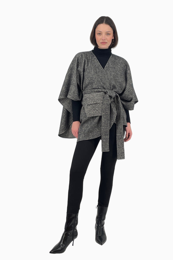 Umhängetasche im Fischgrat-Muster