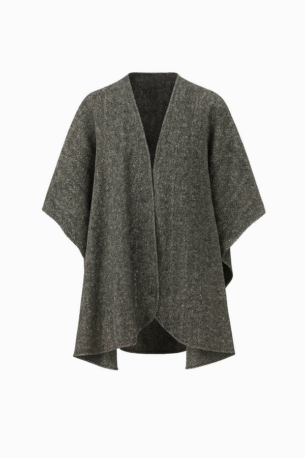 Cape im Fischgrat-Muster