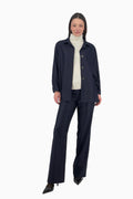 Gerade Hose aus Flanell mit elastischem Bund