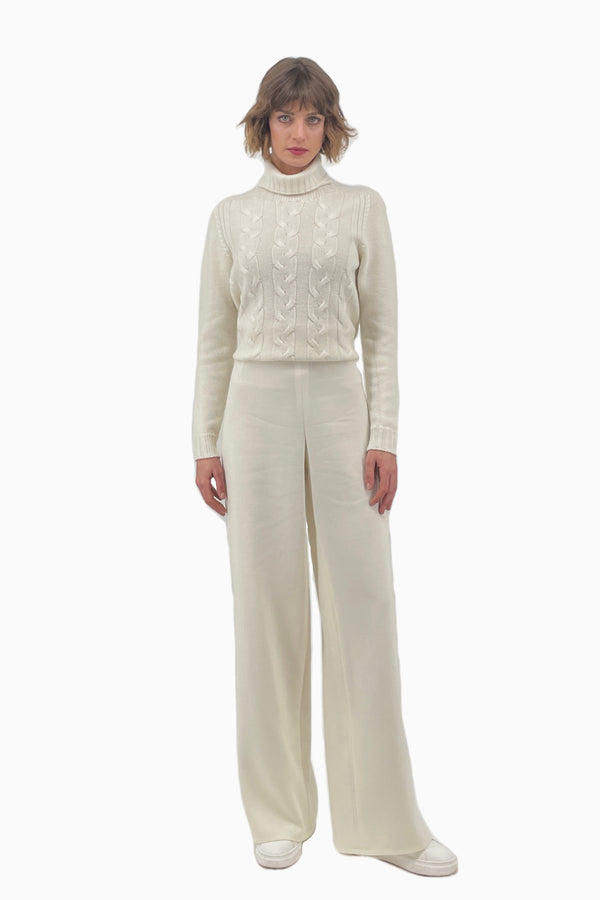 Gerade Hose aus Wollcrêpe