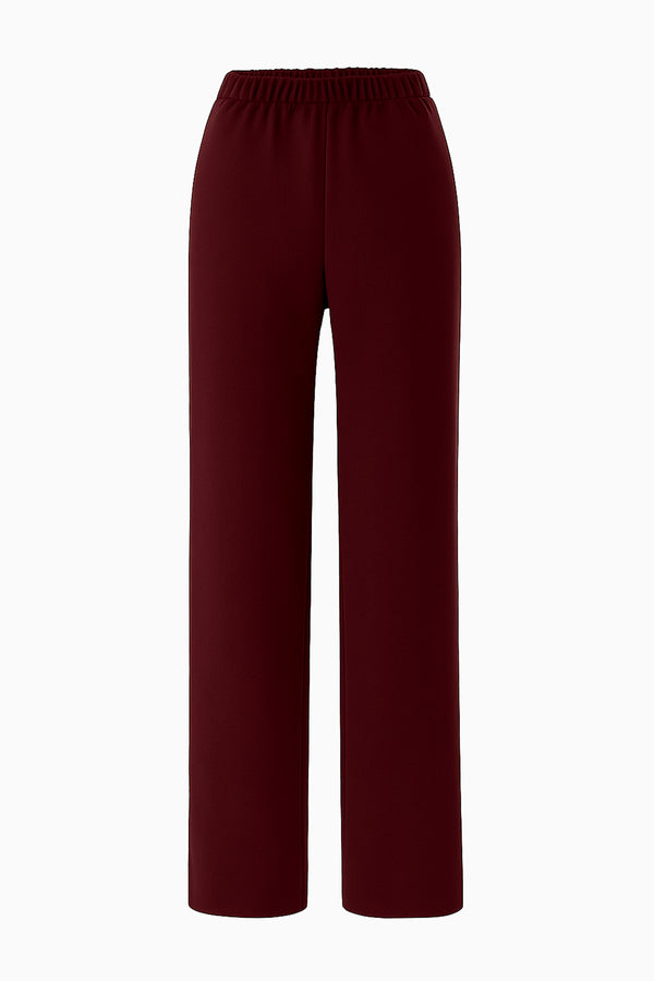 Gerade Hose aus Crêpe mit elastischem Bund