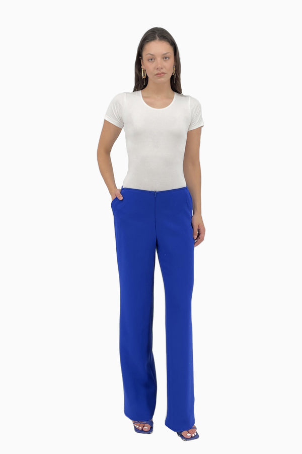 Gerade Hose aus Wollcrêpe