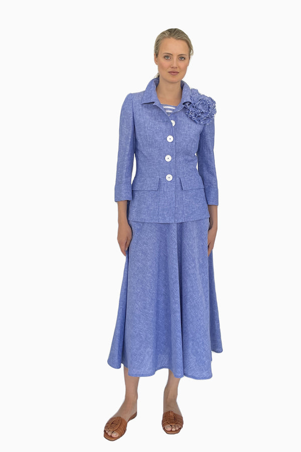 Taillierte Jacke aus Baumwoll-Leinen