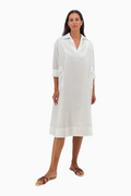 Weites Hemdblusenkleid aus Baumwollpopeline