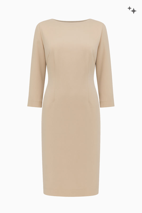 Tailliertes Kleid aus Stretch Crêpe