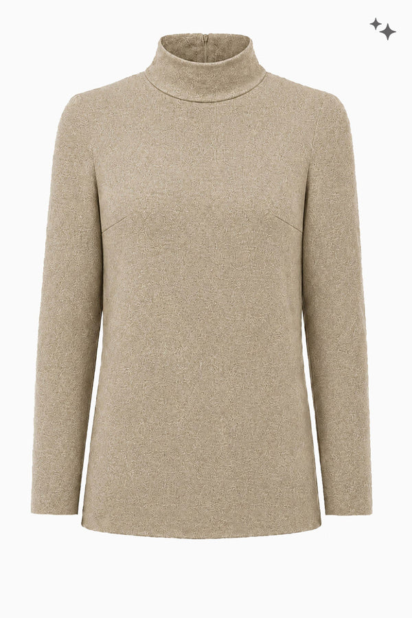 Langarm Oberteil mit Stehkragen aus Jersey