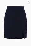 Short wool-cashmere skirt with slit