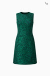 Ausgestelltes Kleid mit Eingrifftaschen aus Jacquard