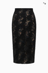 Long lace pencil skirt
