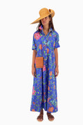 Langes Hemdblusenkleid aus Baumwoll Popeline