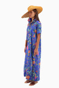 Langes Hemdblusenkleid aus Baumwoll Popeline