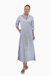 Langes Hemdblusenkleid aus Baumwollpopeline in Streifenmuster