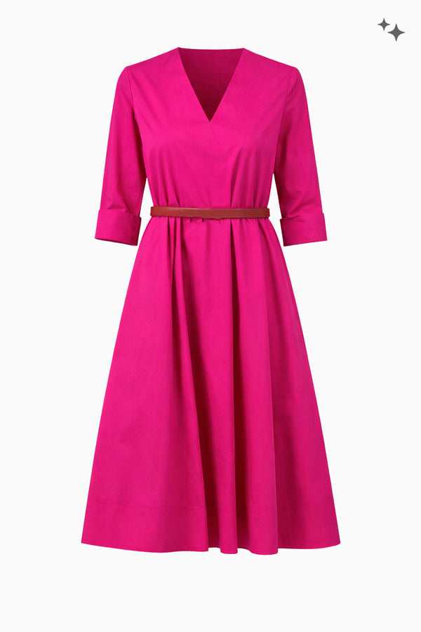 Weites Kleid aus Baumwollpopeline